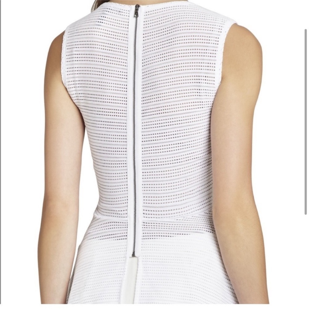 BCBGMaxAzria Evia White Textured Peplum Top - Picture 3 of 9